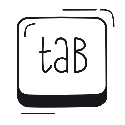 Tab Key, Animated Icon, Black