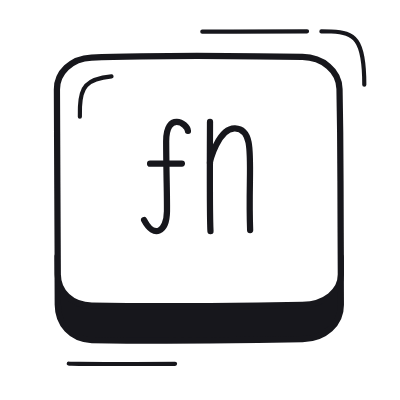 Fn Key, Animated Icon, Black