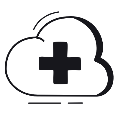Cloud Plus, Animated Icon, Black