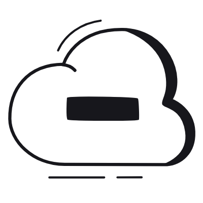 Cloud Minus, Animated Icon, Black