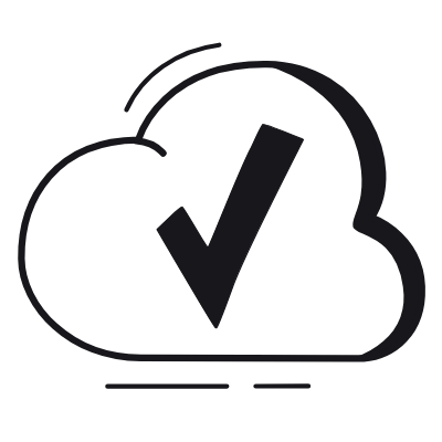 Cloud Check, Animated Icon, Black