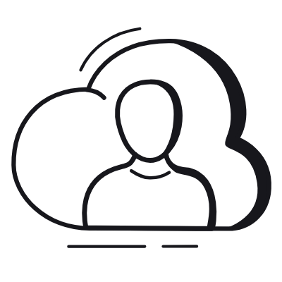 Cloud User, Animated Icon, Black