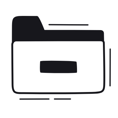 Folder Minus, Animated Icon, Black