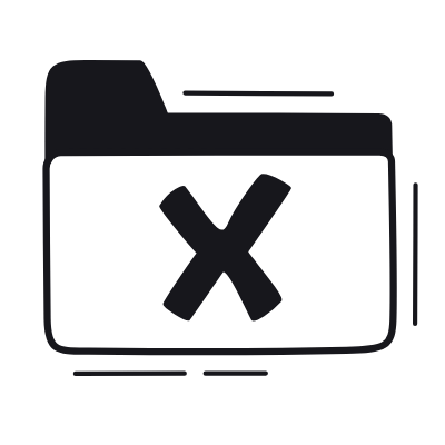 Folder Cross, Animated Icon, Black