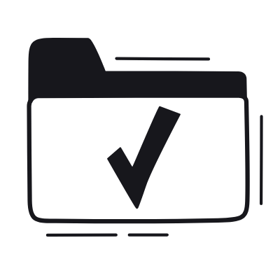 Folder Check, Animated Icon, Black