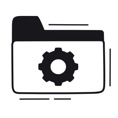 Folder Settings, Animated Icon, Black