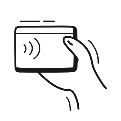 Tapping Credit Card, Animated Icon, Black