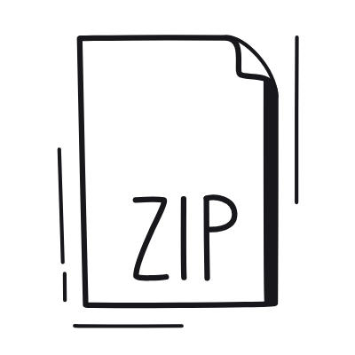 Document ZIP, Animated Icon, Black