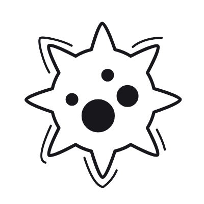 Virus, Animated Icon, Black