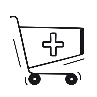 Trolley Plus, Animated Icon, Black