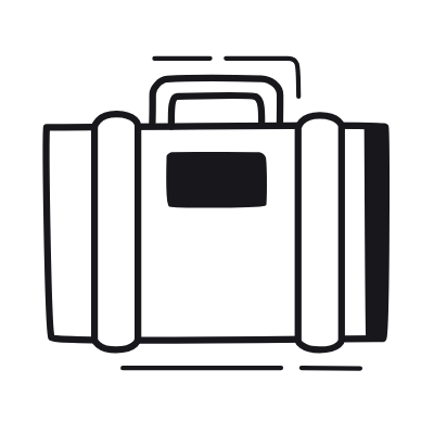 Suitcase, Animated Icon, Black