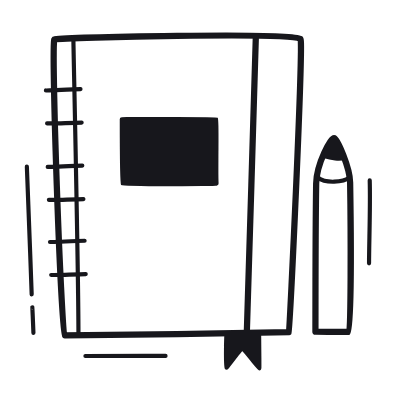 Notebook Pen, Animated Icon, Black