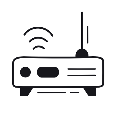 Wifi Router, Animated Icon, Black