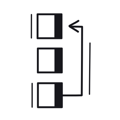 Order Bottom To Top, Animated Icon, Black