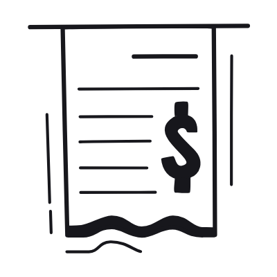 Receipt Dollar, Animated Icon, Black