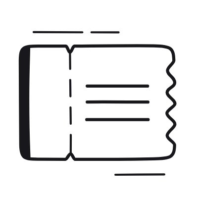 Ticket Perforated, Animated Icon, Black