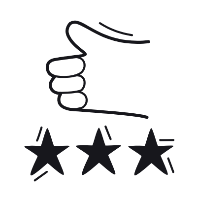 Thumb Up Stars, Animated Icon, Black