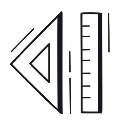 Ruler Triangle, Animated Icon, Black