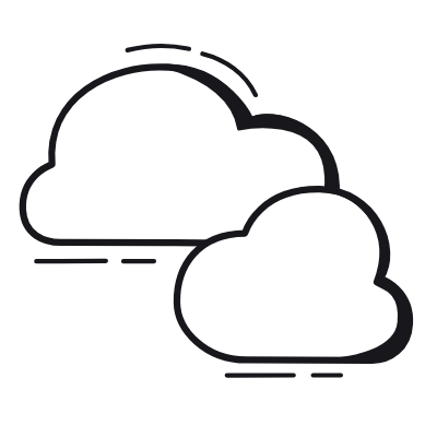 Clouds, Animated Icon, Black