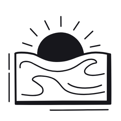 Sea sunset, Animated Icon, Black