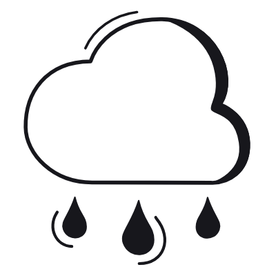 Cloud Mild Rain, Animated Icon, Black