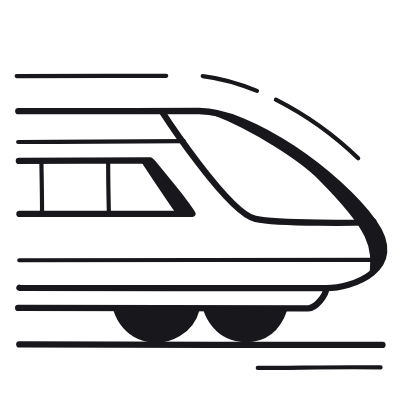 Bullet Train, Animated Icon, Black