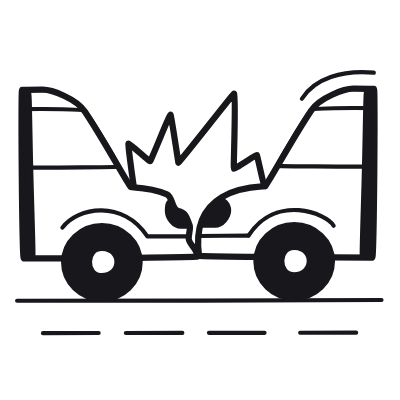 Car Crash, Animated Icon, Black