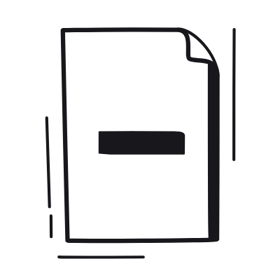File Minus, Animated Icon, Black
