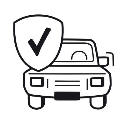 Car Shield Check, Animated Icon, Black