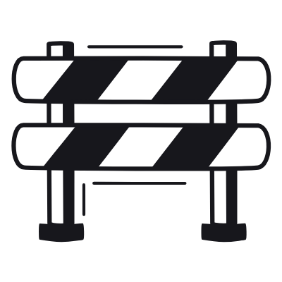 Road Barrier, Animated Icon, Black
