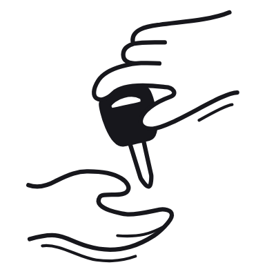 Hands Key, Animated Icon, Black
