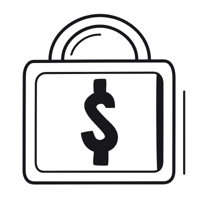Lock Dollar, Animated Icon, Black