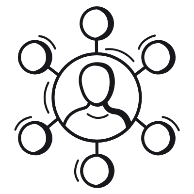 Avatar Network, Animated Icon, Black