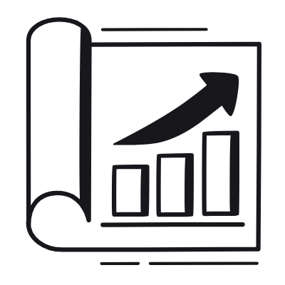 Project Bar Chart, Animated Icon, Black
