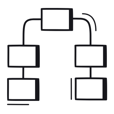 Diagram Flow, Animated Icon, Black