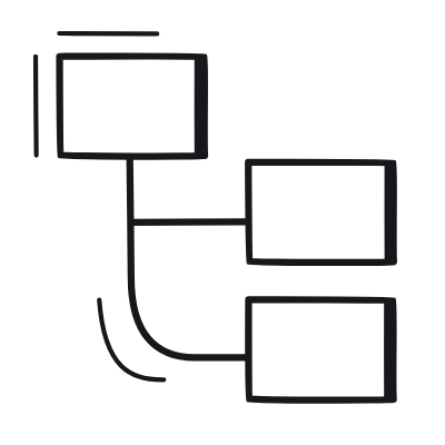 Organization Chart, Animated Icon, Black
