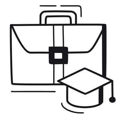 Briefcase Internship, Animated Icon, Black