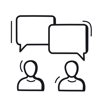 Avatars Chatting, Animated Icon, Black