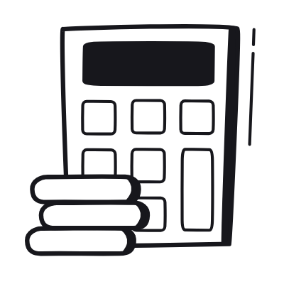 Calculator Coins, Animated Icon, Black
