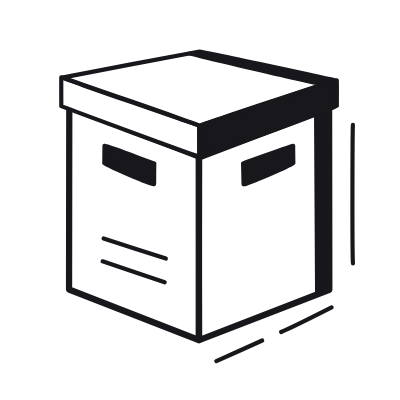 Storage Box, Animated Icon, Black
