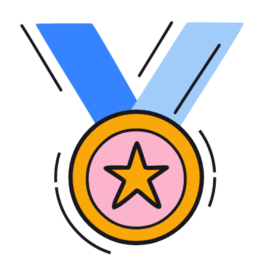 Medal Star, Animated Icon, Color