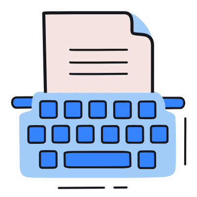 Typewriter, Animated Icon, Color