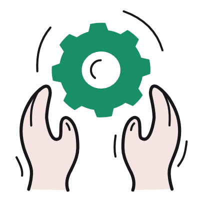 Hands Open Settings, Animated Icon, Color