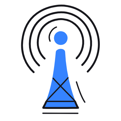 Broadcast Tower, Animated Icon, Color