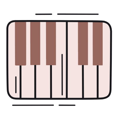 Piano Keyboard, Animated Icon, Color