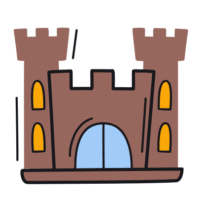 Castle, Animated Icon, Color