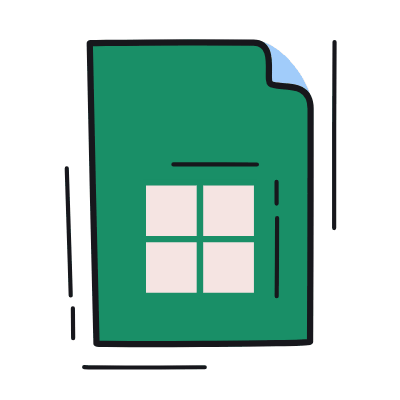 File Google Sheet, Animated Icon, Color