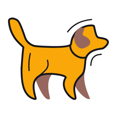 Dog Walking, Animated Icon, Color