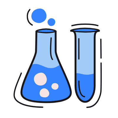 Laboratory Glassware, Animated Icon, Color