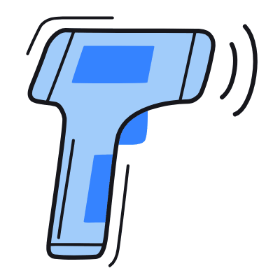 Thermometer Gun, Animated Icon, Color
